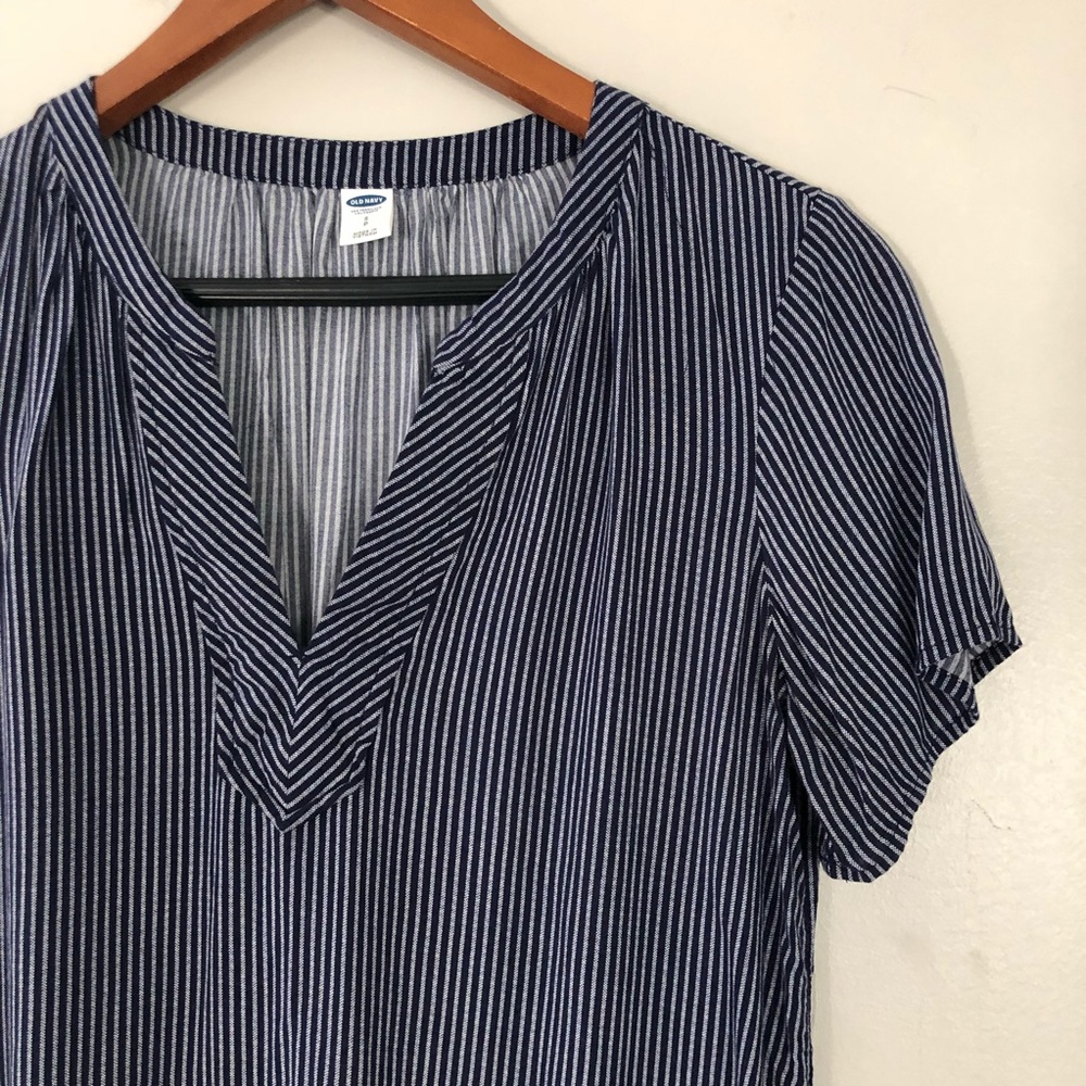 Old Navy Striped V-Neck Blouse